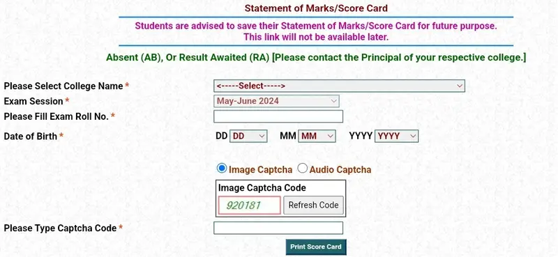 University of Delhi Result 2026