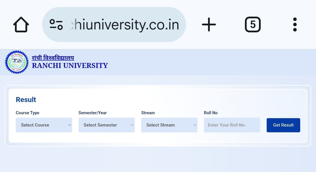 Ranchi University Result 2026
