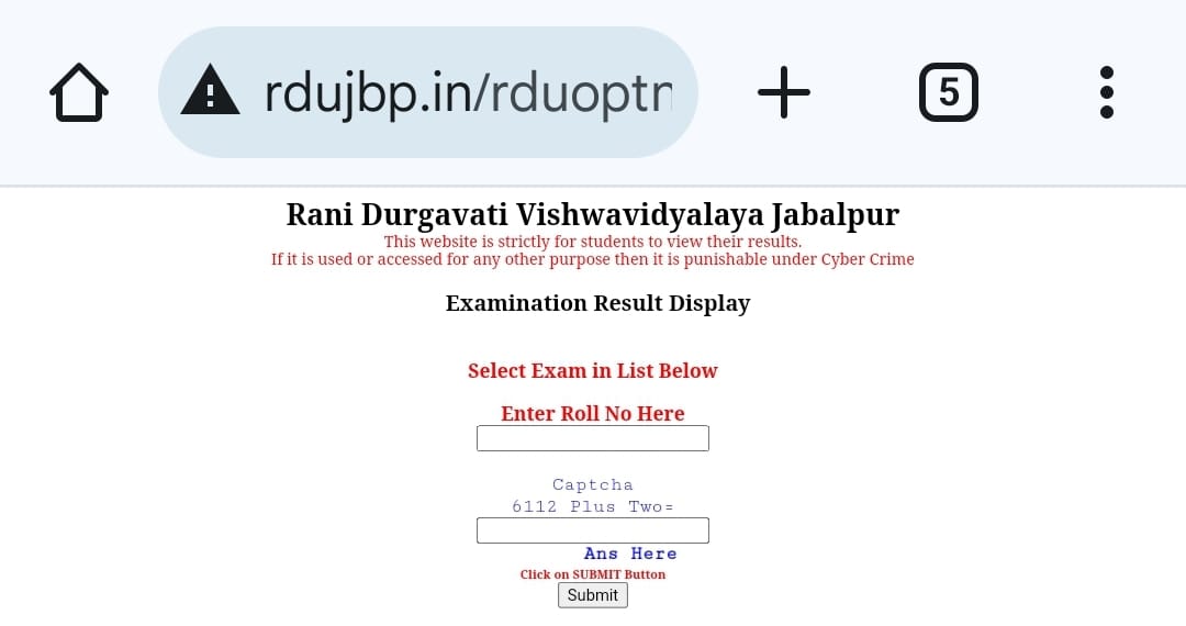 RDVV Result 2026