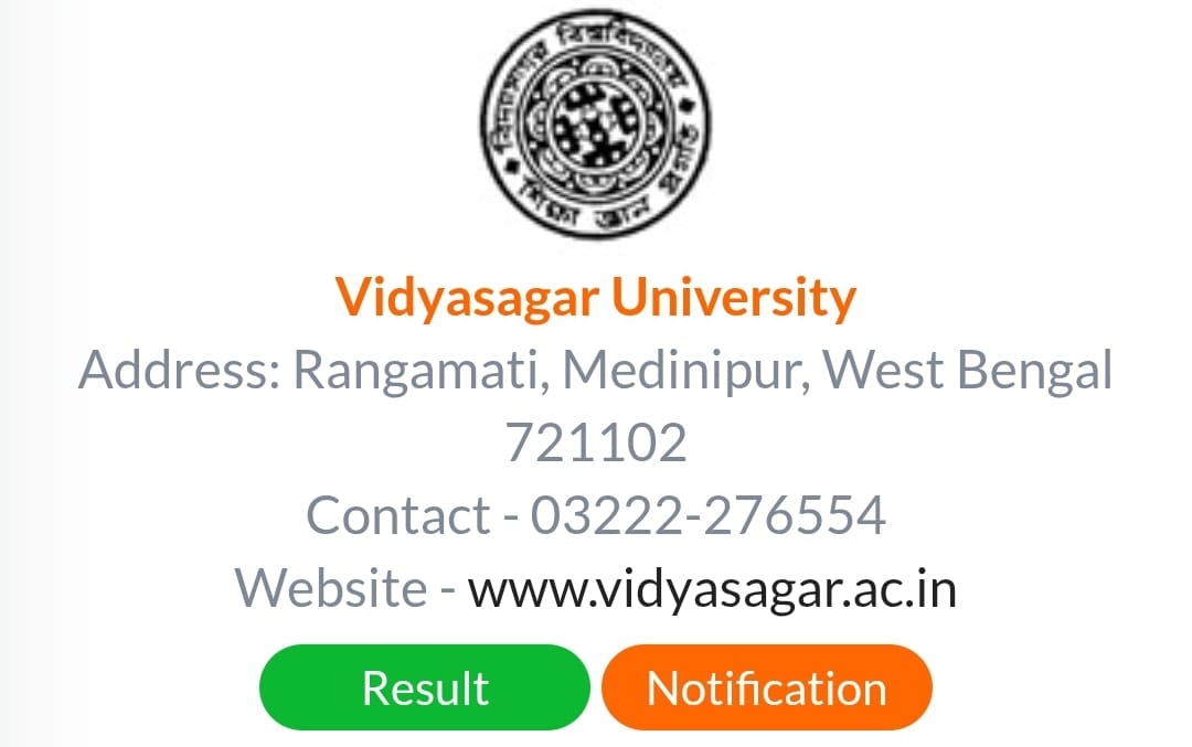 Vidyasagar University Result 2026