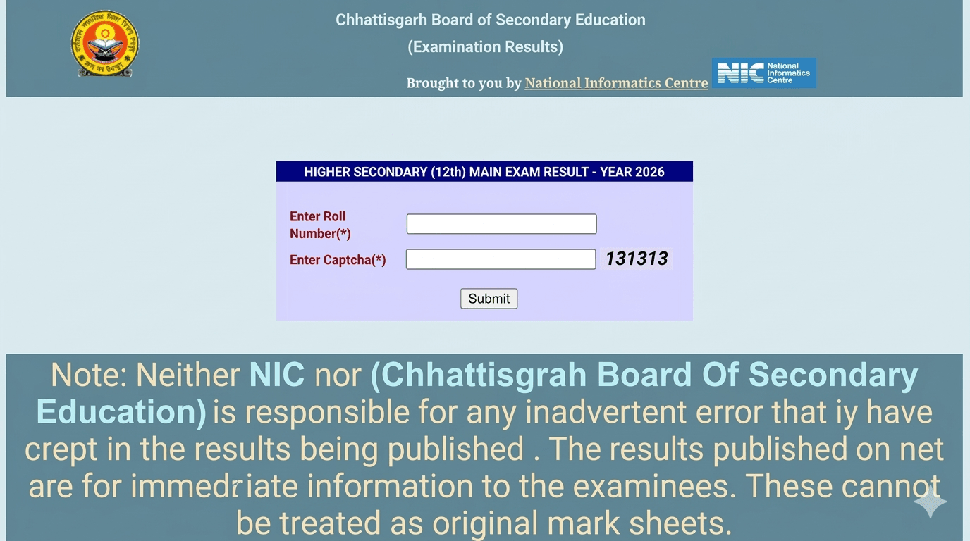 Chhattisgarh Board result 2026